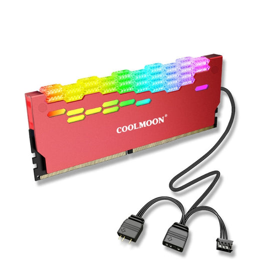 COOLMOON RA-2 Heatsink Cooler ARGB Colorful Flashing Memory Bank Cooling Radiator For PC Desktop Computer Accessories(Red) - Fan Cooling by COOLMOON | Online Shopping South Africa | PMC Jewellery | Buy Now Pay Later Mobicred