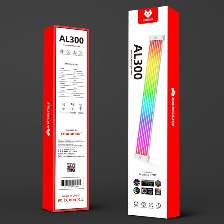 AOSOR AL300 Computer Glow Line ARGB Neon Cable Motherboard Chassis Light Strip Light Board Decoration(White) - free shipping - PMC Jewellery - Order now!