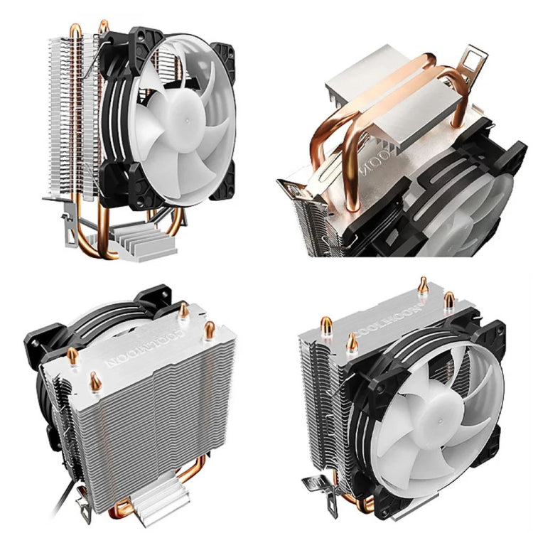 COOLMOON Frost Double Copper Tube CPU Fan Desktop PC Illuminated Silent AMD Air-Cooled Cooler, Style: P22 Streamline Edition Double Fan - Fan Cooling by COOLMOON | Online Shopping South Africa | PMC Jewellery | Buy Now Pay Later Mobicred