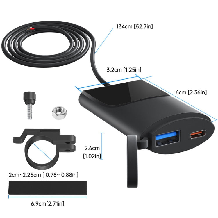 Fast Charging Dual-USB QC3.0 Motorcycle Cell Phone Charger - Battery Charger by PMC TechLife | Online Shopping South Africa | PMC TechLife | Buy Now Pay Later Mobicred