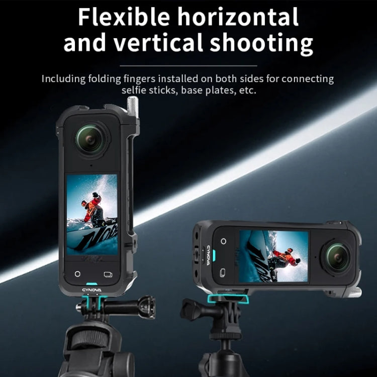 For Insta360 X4 CYNOVA Metal Rabbit Cage + Lens Cover Set Protective Accessories(Black) - free shipping - PMC TechLife - Order now!