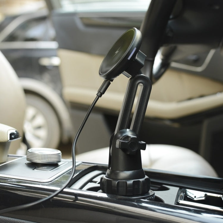Car Water Cup Holder MagSafe Wireless Charging Bracket(Black) - Wireless Charger Holders by PMC TechLife | Online Shopping South Africa | PMC TechLife | Buy Now Pay Later Mobicred