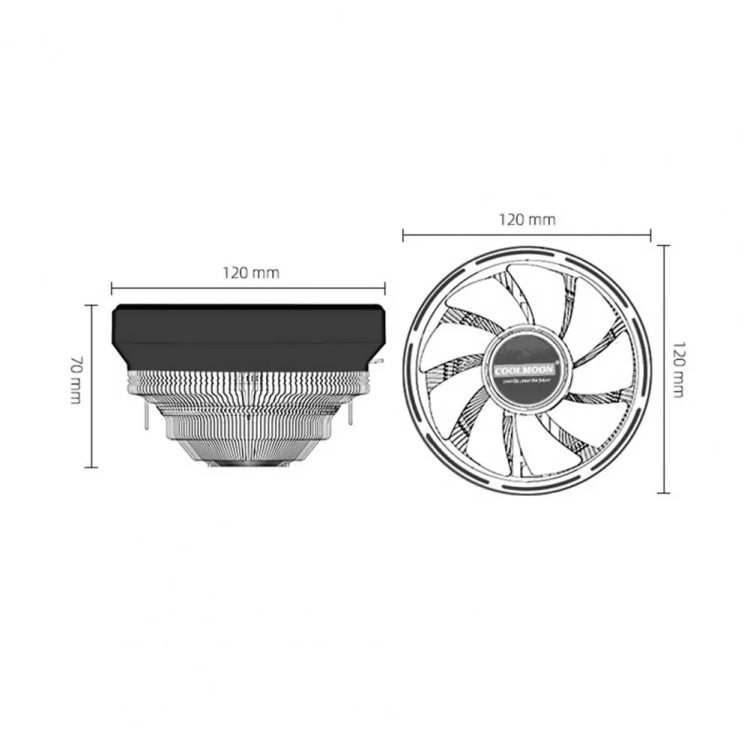 COOLMOON CPU Cooler Desktop Computer Auto Color Change Multi-Platform Mute Cooling Fan(Colorful Fine Aperture) - Fan Cooling by COOLMOON | Online Shopping South Africa | PMC Jewellery | Buy Now Pay Later Mobicred