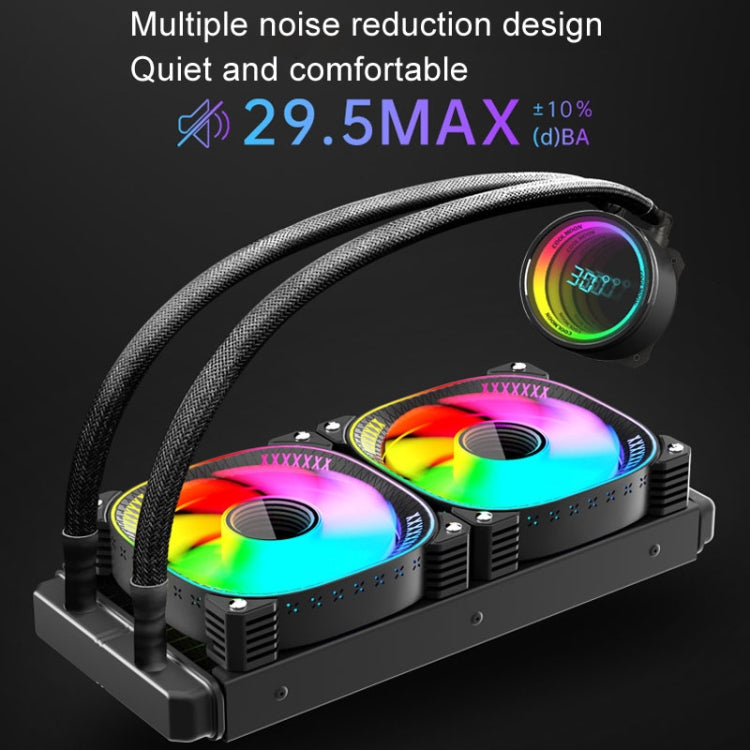 COOLMOON CM-YM-240T Digital ARGB Lens Edition Integrated Water Cooling CPU Cooler Temperature Display CPU Fan(Black) - Fan Cooling by COOLMOON | Online Shopping South Africa | PMC Jewellery | Buy Now Pay Later Mobicred