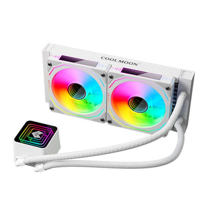 COOLMOON Glacier 240 Water Cooling Radiator Desktop ARGB Multi-Platform Integrated Lens CPU Water Cooling Fan, Color: White - Fan Cooling by COOLMOON | Online Shopping South Africa | PMC Jewellery | Buy Now Pay Later Mobicred