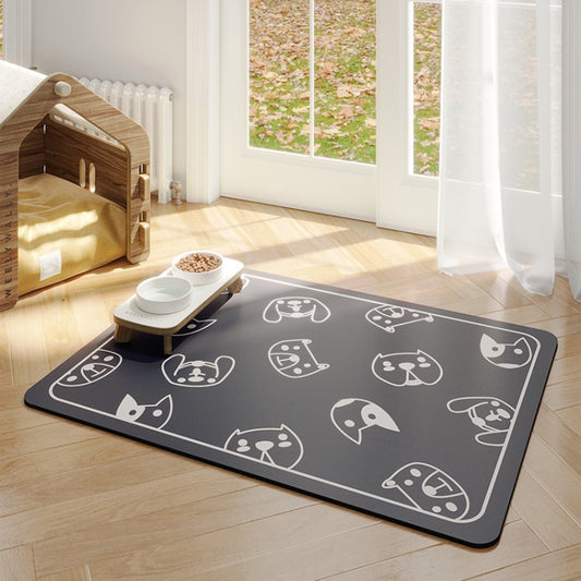 Pet Floor Mat Anti-Tear And Bite Absorbent Feeding Mat Sleeping Anti-Slip Dog Nest Pad, Style: Dogs Party Deep Gray(50x70cm) - Pads by PMC Jewellery | Online Shopping South Africa | PMC Jewellery | Buy Now Pay Later Mobicred