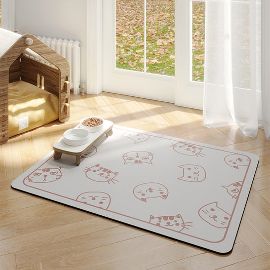 Pet Floor Mat Anti-Tear And Bite Absorbent Feeding Mat Sleeping Anti-Slip Dog Nest Pad, Style: Cats Paradise Light Gray(50x70cm) - Pads by PMC Jewellery | Online Shopping South Africa | PMC Jewellery | Buy Now Pay Later Mobicred