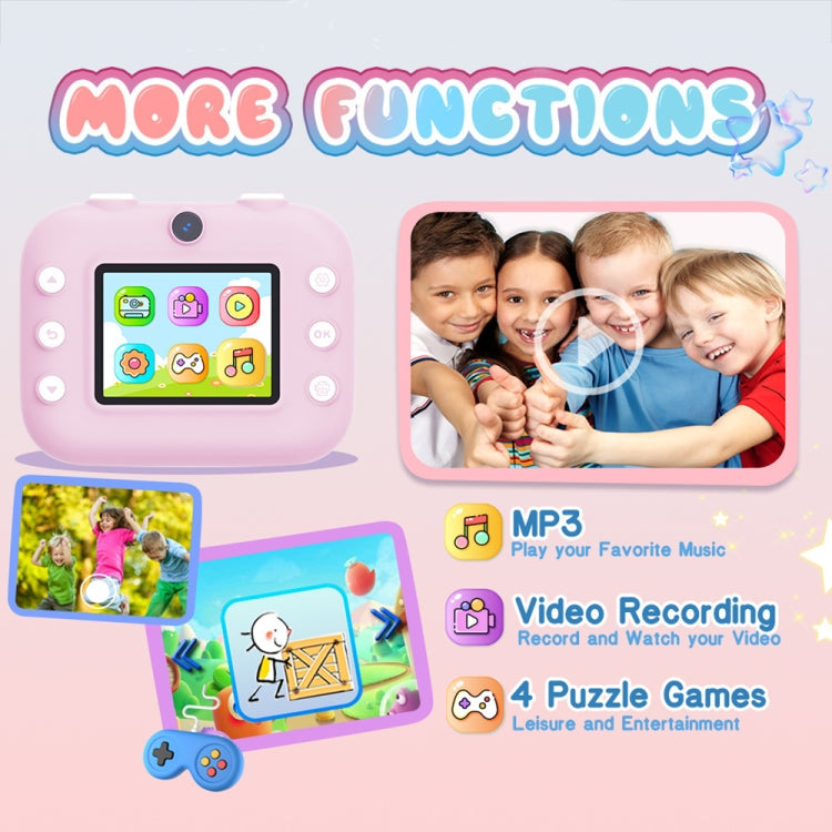 M8 2.4-Inch 1080P HD 2400W Pixel Dual-Camera Children Thermal Printing Camera, Color: Pink+32GB - Children Cameras by PMC Jewellery | Online Shopping South Africa | PMC Jewellery | Buy Now Pay Later Mobicred