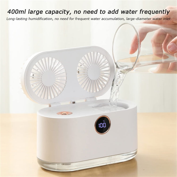 WT-818 Dual-leaf Spray Smart Digital Display Desktop Fan Night Light Humidification Cooler(Pink) - Electric Fans by PMC TechLife | Online Shopping South Africa | PMC TechLife | Buy Now Pay Later Mobicred