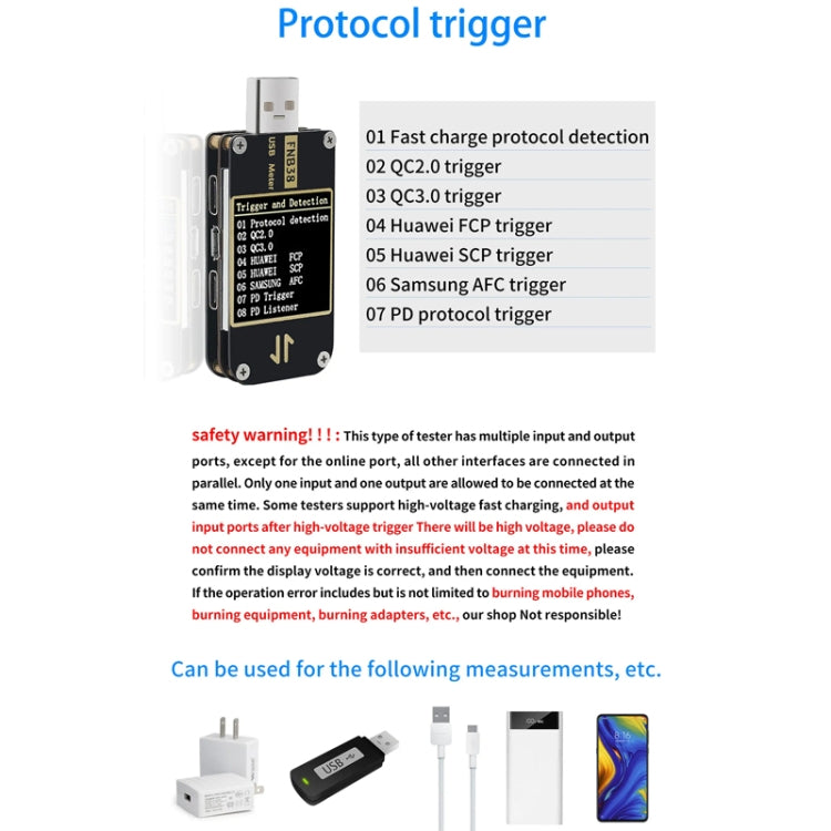 FNIRSI FNB38 USB Voltage And Current Meter Capacity Fast Charging Protocol Tester(Black) - Current & Voltage Tester by FNIRSI | Online Shopping South Africa | PMC Jewellery | Buy Now Pay Later Mobicred