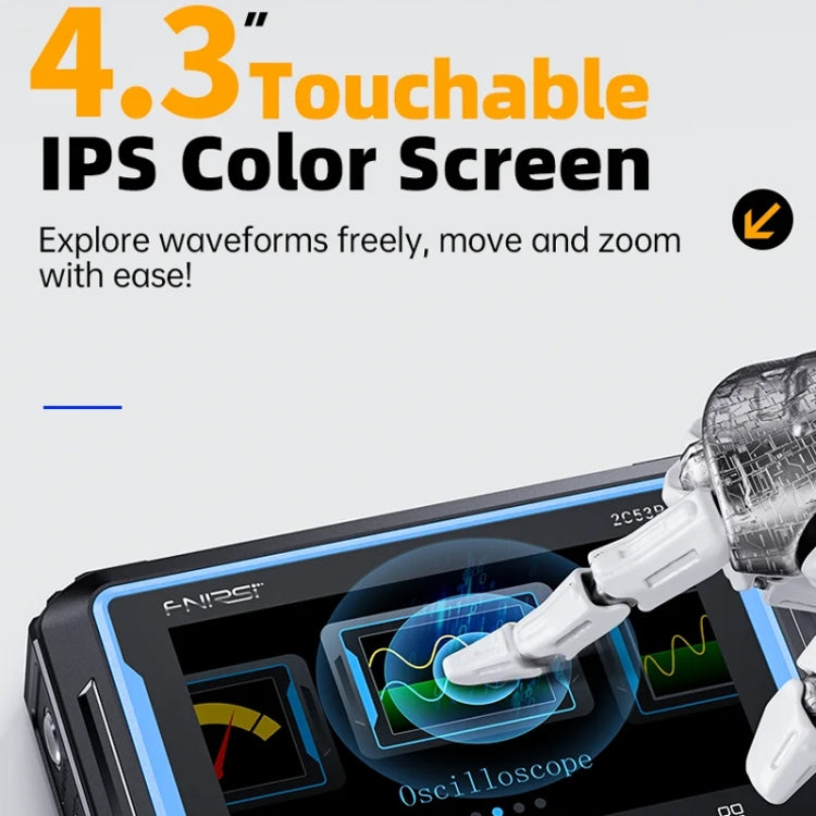 FNIRSI 2C53P Dual Channel Flat Panel Digital Oscilloscope Multimeter Signal Generator 3 In 1(Black) - free shipping - PMC TechLife - Order now!