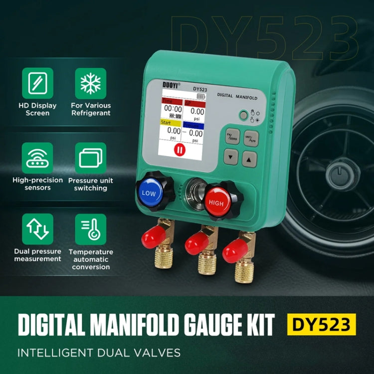 11pcs / Set DUOYI DY523 Automotive Vacuum Pressure Gauge Liquid Charge Fluorine Repair Electronic Refrigerant Meter - Electronic Test by DUOYI | Online Shopping South Africa | PMC Jewellery | Buy Now Pay Later Mobicred