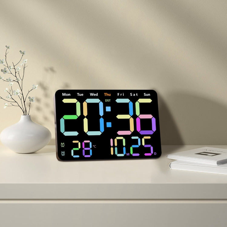 Multifunctional LED Digital Display Electronic Wall Clock Living Room Silent Alarm Clock, Color: Green - Wall Clock by PMc TechLife | Online Shopping South Africa | PMc TechLife | Buy Now Pay Later Mobicred