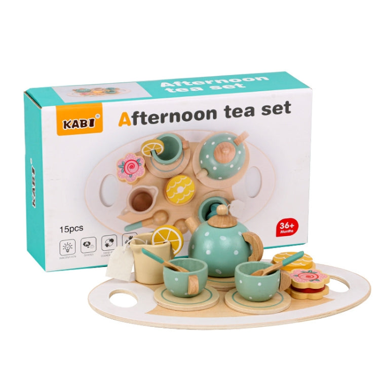 KABI Children Simulation Wooden Pretend Play Toy Kindergarten Parent-Child Interactive Toy, Style: Tea Set - Pretend Play Toys by KABI | Online Shopping South Africa | PMC Jewellery | Buy Now Pay Later Mobicred