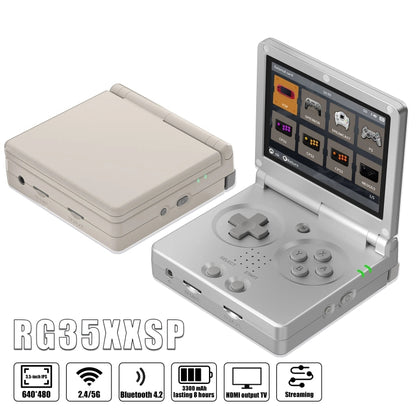 ANBERNIC RG35XXSP 3.5'' IPS Screen Flip Handheld Console Linux System WIFI Retro Video Game Player  64G+128G(Silver) - Pocket Console by ANBERNIC | Online Shopping South Africa | PMC Jewellery | Buy Now Pay Later Mobicred