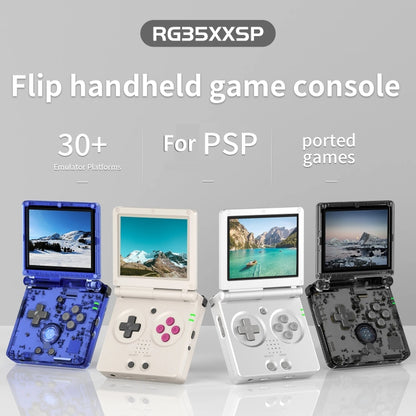 ANBERNIC RG35XXSP 3.5'' IPS Screen Flip Handheld Console Linux System WIFI Retro Video Game Player  64G(Black Transparent) - Pocket Console by ANBERNIC | Online Shopping South Africa | PMC Jewellery | Buy Now Pay Later Mobicred