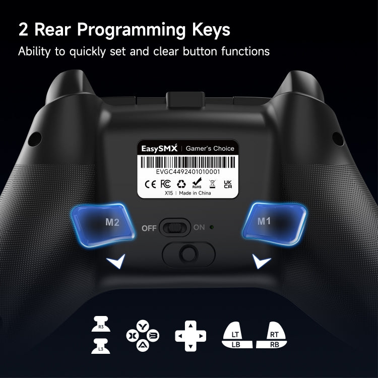 EasySMX X15 Hall Joystick Trigger RGB Wireless Gamepad(Mech) - Gamepads by EasySMX | Online Shopping South Africa | PMC Jewellery | Buy Now Pay Later Mobicred