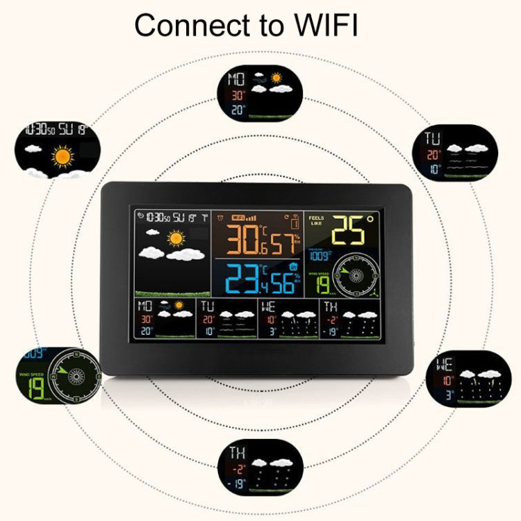 WiFi Color Screen Weather Station Temperature And Humidity Weather Forecast Clock, Model: EU Plug - Indoor Thermometer by PMC Jewellery | Online Shopping South Africa | PMC Jewellery | Buy Now Pay Later Mobicred