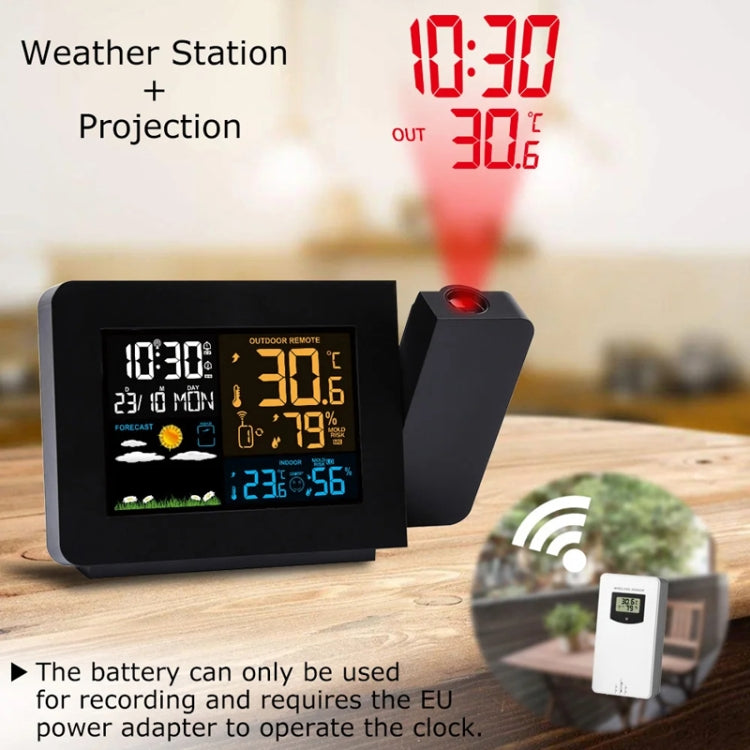 Household Color Screen Temperature And Humidity Meter Weather Forecast Projection Clock, Model: EU Plug - Novelty Clock by PMC TechLife | Online Shopping South Africa | PMC TechLife | Buy Now Pay Later Mobicred