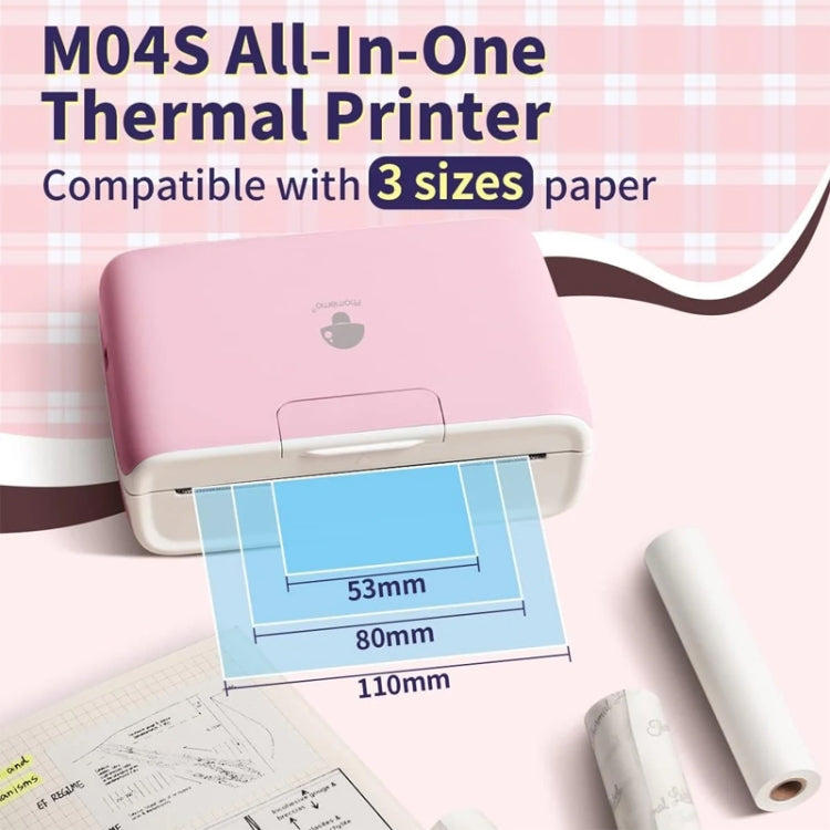 Phomemo M04S Thermal Printer Support 4 Inch Printing Width 300dpi Bluetooth Inkless Printer(White) - Printer by Phomemo | Online Shopping South Africa | PMC Jewellery | Buy Now Pay Later Mobicred