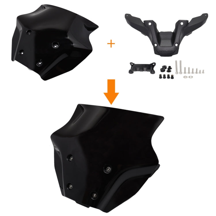 For Yamaha MT-09 SP 2024- Front Windshield(Black) - Ornamental Parts by PMC Jewellery | Online Shopping South Africa | PMC Jewellery | Buy Now Pay Later Mobicred