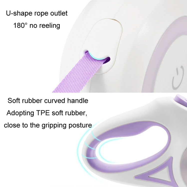 LED Light Luminous Pet Dog Leash Automatic Retractable Dog Walking Leash, Color: 5m Purple - Leashes & Chest Strap by PMC TechLife | Online Shopping South Africa | PMC TechLife | Buy Now Pay Later Mobicred