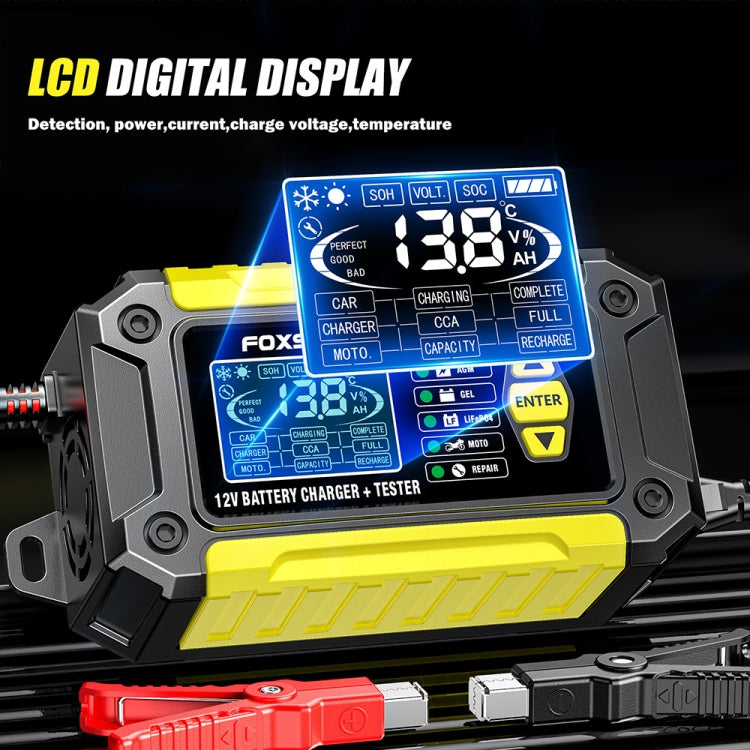 FOXSUR Cars Motorcycles 12V Lithium Cattery Charger With Battery Detection(EU Plug) - Battery Charger by FOXSUR | Online Shopping South Africa | PMC TechLife | Buy Now Pay Later Mobicred
