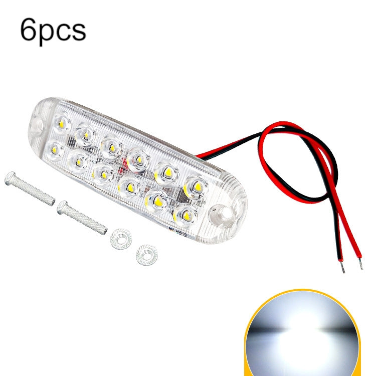 6pcs 12-Bead LED Flashing Warning Lights Motorcycle RV Signal Lights(White Light) - Clearance Lights by PMC TechLife | Online Shopping South Africa | PMC TechLife | Buy Now Pay Later Mobicred
