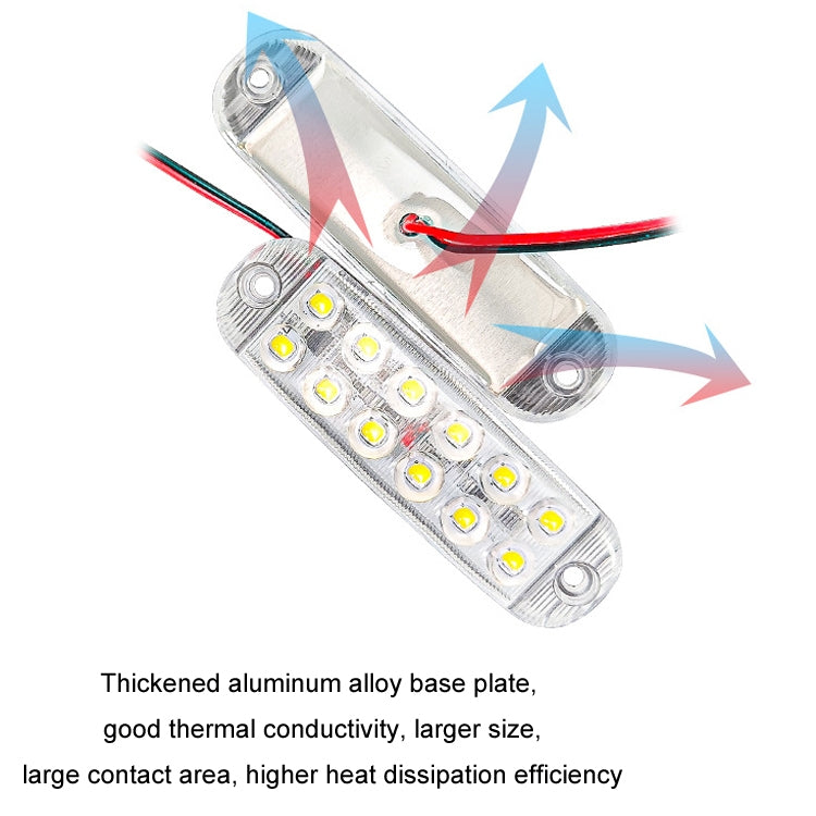 6pcs 12-Bead LED Flashing Warning Lights Motorcycle RV Signal Lights(White Light) - Clearance Lights by PMC TechLife | Online Shopping South Africa | PMC TechLife | Buy Now Pay Later Mobicred