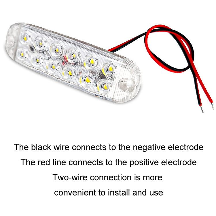 6pcs 12-Bead LED Flashing Warning Lights Motorcycle RV Signal Lights(White Light) - Clearance Lights by PMC TechLife | Online Shopping South Africa | PMC TechLife | Buy Now Pay Later Mobicred