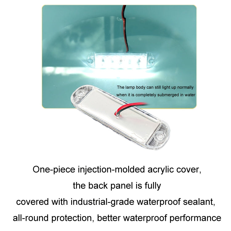 6pcs 12-Bead LED Flashing Warning Lights Motorcycle RV Signal Lights(White Light) - Clearance Lights by PMC TechLife | Online Shopping South Africa | PMC TechLife | Buy Now Pay Later Mobicred