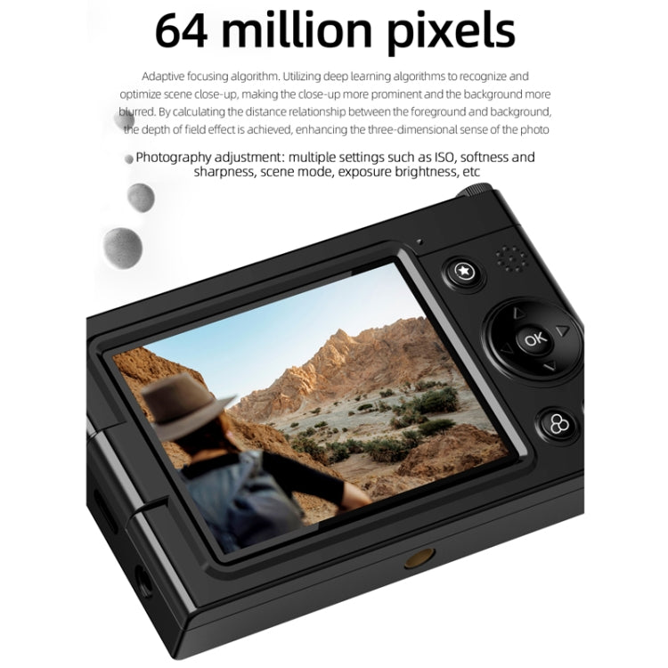 High-Definition CCD Digital Camera 64 Million WiFi Card Camera, Color: Black + Microphone/Fill Light/Headphone Cable - Video Cameras by PMC TechLife | Online Shopping South Africa | PMC TechLife | Buy Now Pay Later Mobicred
