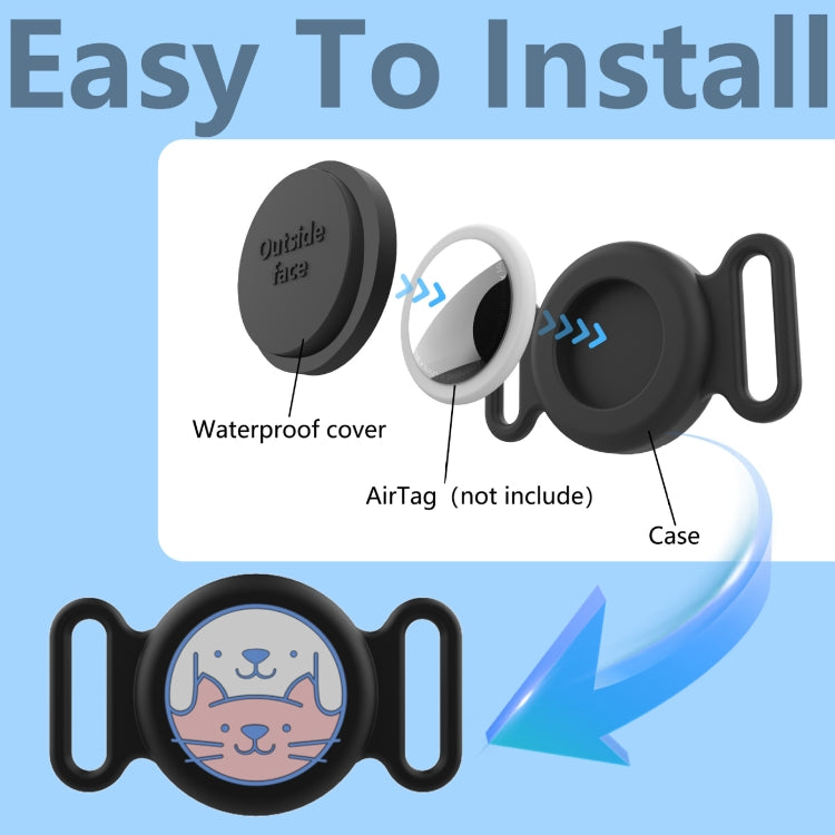 For AirTag Pet Collar Locator Silicone Life Waterproof Protective Case(White) - free shipping - PMC TechLife - Order now!