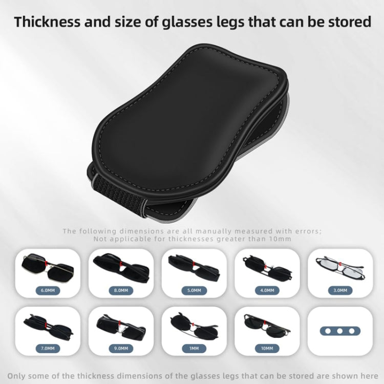 Car Eyeglasses Clip Car Leather Magnetic Closure Sunglasses Storage Bag(Grey) - Sunglasses & Glasses Clips by PMC TechLife | Online Shopping South Africa | PMC TechLife | Buy Now Pay Later Mobicred