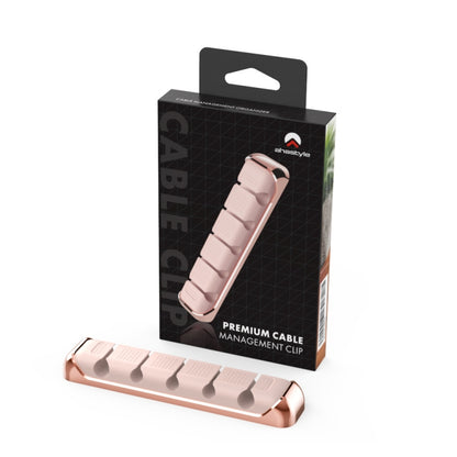 AhaStyle PT125 Aluminum Alloy + Silicone 5 Holes Position Cable Holder Desktop Data Cable Clip(Pink) - Cable Organizer by AhaStyle | Online Shopping South Africa | PMC Jewellery | Buy Now Pay Later Mobicred