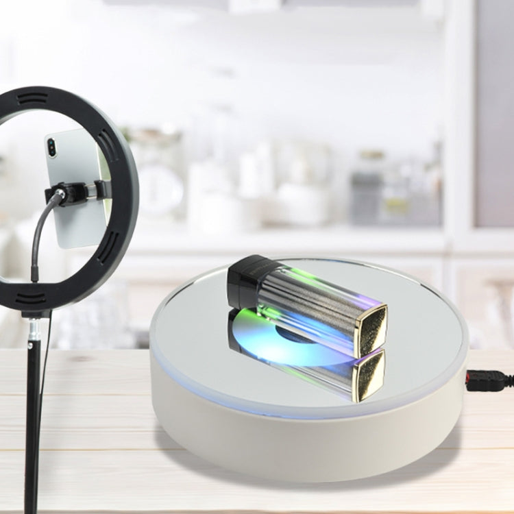 15cm Spinning Display Stand with Gradient Color Lights for Glass Art(White) -  by PMC TechLife | Online Shopping South Africa | PMC TechLife | Buy Now Pay Later Mobicred