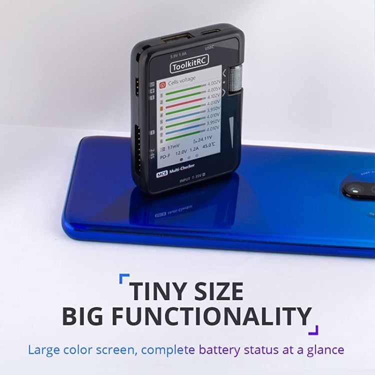 ToolkitRC MC8 Multifunctional Electrical Display Power Detection Signal PD Charger(Black) - free shipping - PMC Jewellery - Order now!