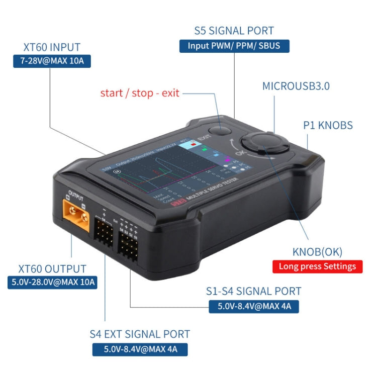 ToolkitRC ST8 Multi-Channel Servo Tester Signal Test Current Collector(Black) - Others by ToolkitRC | Online Shopping South Africa | PMC Jewellery | Buy Now Pay Later Mobicred