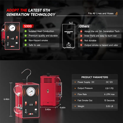 ANCEL S300 12V Car Smoke Leak Detector Smoke Generator EVAP Pipe Leak Location Analyzer - Electronic Test by ANCEL | Online Shopping South Africa | PMC Jewellery | Buy Now Pay Later Mobicred