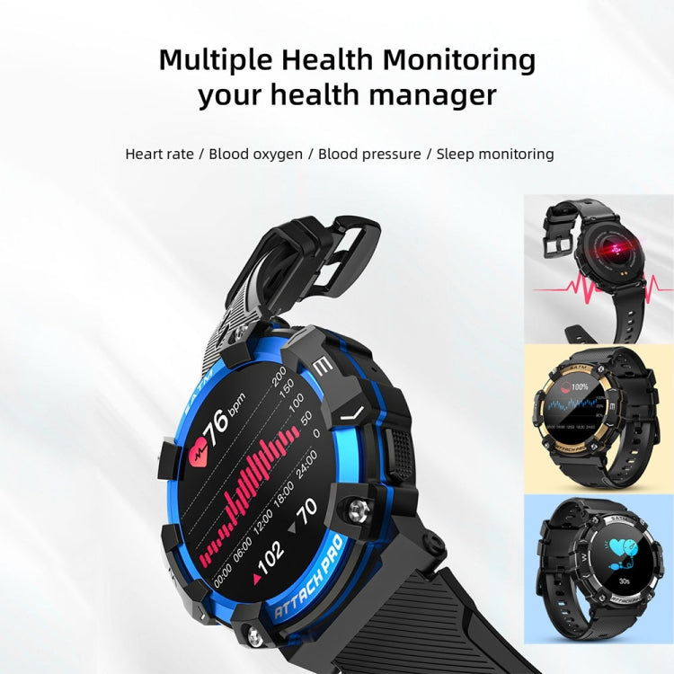 LOKMAT ATTACK 2 PRO 1.39-Inch 5ATM Waterproof Health Monitoring Bluetooth Smart Watch(Gold) - Smart Watches by LOKMAT | Online Shopping South Africa | PMC Jewellery | Buy Now Pay Later Mobicred