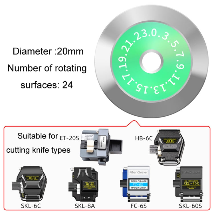 20mm 24 Rotating Surface Fiber Optic Cutting Knife Replacement Tungsten Steel Blade - Lan Cable and Tools by PMc TechLife | Online Shopping South Africa | PMc TechLife | Buy Now Pay Later Mobicred