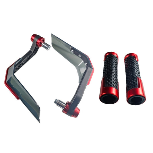 4 In 1 Motorcycle Modification Accessories Horn Windshield Windproof Protective Cover+Handlebar Plastic Throttle Grip Accessories(Red) - Grips by PMC Jewellery | Online Shopping South Africa | PMC Jewellery | Buy Now Pay Later Mobicred