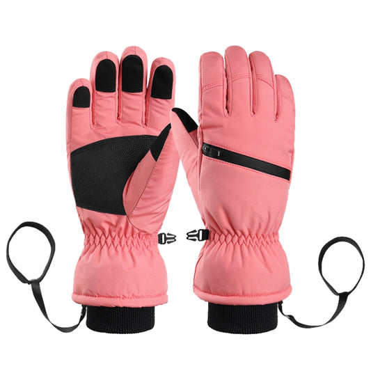 Winter Padded Ski Finger Gloves Outdoor Windproof Warm Sports Gloves, Size: XS(Pink) - Full Finger Gloves by PMC Jewellery | Online Shopping South Africa | PMC Jewellery | Buy Now Pay Later Mobicred