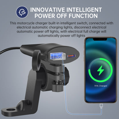 Motorcycle PD+USB Fast Charging Mobile Phone Charger Rearview Mirror Extension Bracket - Battery Charger by PMC Jewellery | Online Shopping South Africa | PMC Jewellery | Buy Now Pay Later Mobicred