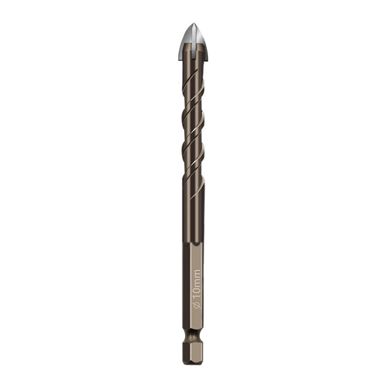 10mm Hexagonal Shank Spiral Flute Cross Alloy Drill Bits Glass Tile Four Edge Drivers - Drill & Drill Bits by PMC TechLife | Online Shopping South Africa | PMC TechLife | Buy Now Pay Later Mobicred