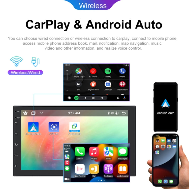 9inch Android 13.0 Dual Butt Universal Wireless Carplay Car Navigation Center Control All-In-One Monitor(Standard) - Car MP3 & MP4 & MP5 by PMC Jewellery | Online Shopping South Africa | PMC Jewellery | Buy Now Pay Later Mobicred
