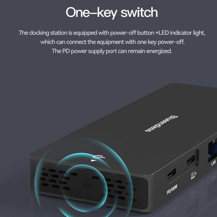 Blueendless 12-In-1 HD Multifunctional Docking Station 10Gbps Splitter With Switch(Dual 8K HDMI+DP) - USB HUB by Blueendless | Online Shopping South Africa | PMC Jewellery | Buy Now Pay Later Mobicred