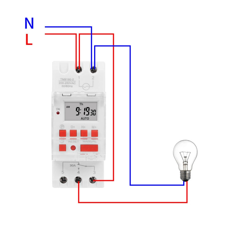 SINOTIMER TM919BK 85-265V AC 30A Programmable Digital Timer Switch Automatic Cycle Timing Controller - Switch by SINOTIMER | Online Shopping South Africa | PMC TechLife | Buy Now Pay Later Mobicred