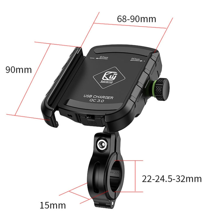 Kewig M8S Bicycle Aluminum Navigation Mount Outdoor Cycling Cell Phone Holder(Black) - Holder by Kewig | Online Shopping South Africa | PMC Jewellery | Buy Now Pay Later Mobicred