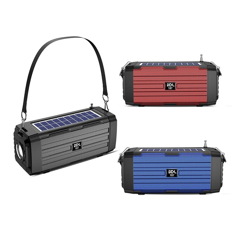 BDL-187 LED Light Solar Wireless Bluetooth Speaker Portable Outdoor Camping FM Radio(Blue) - Radio Player by PMC TechLife | Online Shopping South Africa | PMC TechLife | Buy Now Pay Later Mobicred